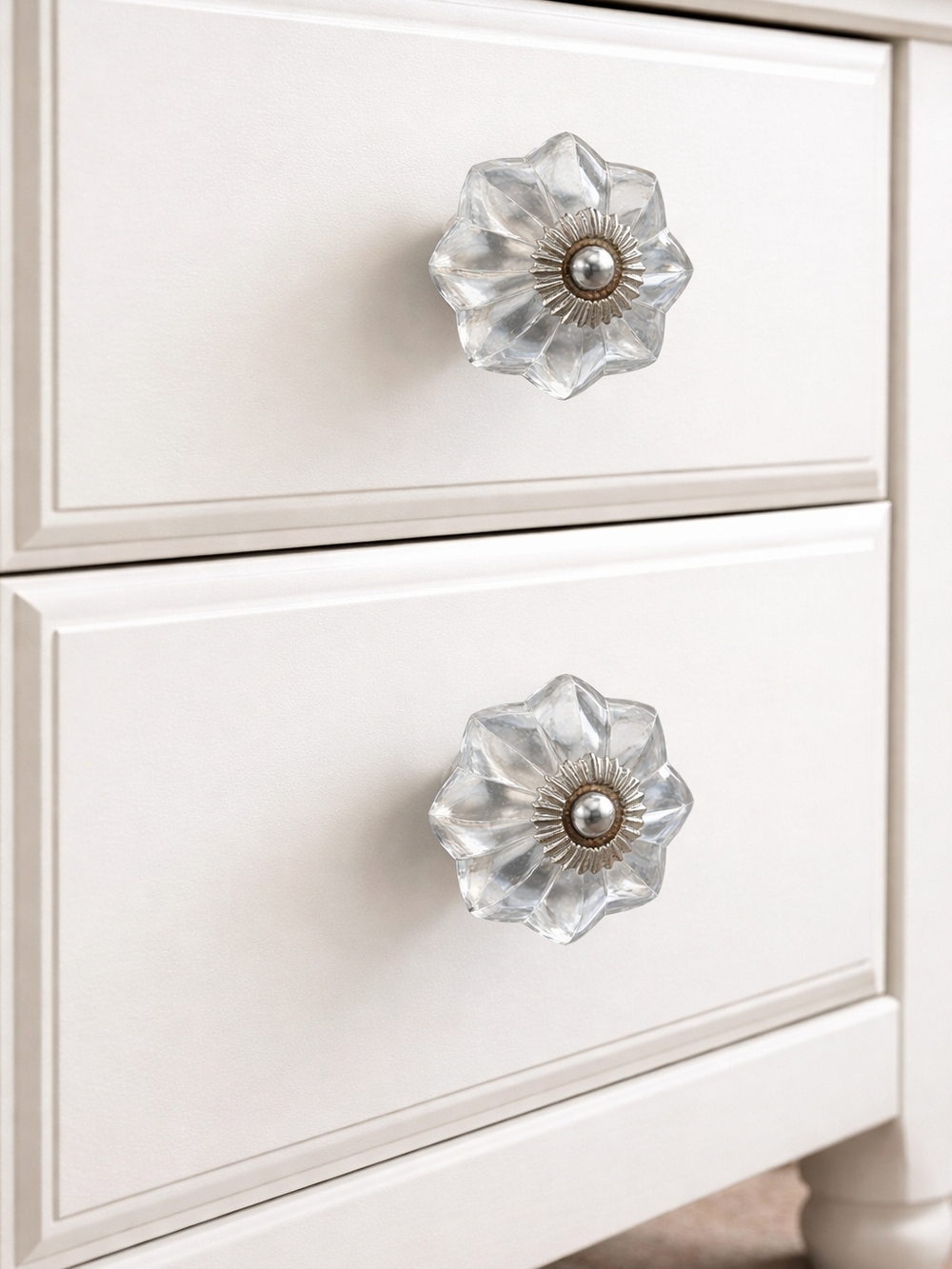 Vintage Glass Drawer Knobs Cabinet Knobs Dresser Handles Set Of 6